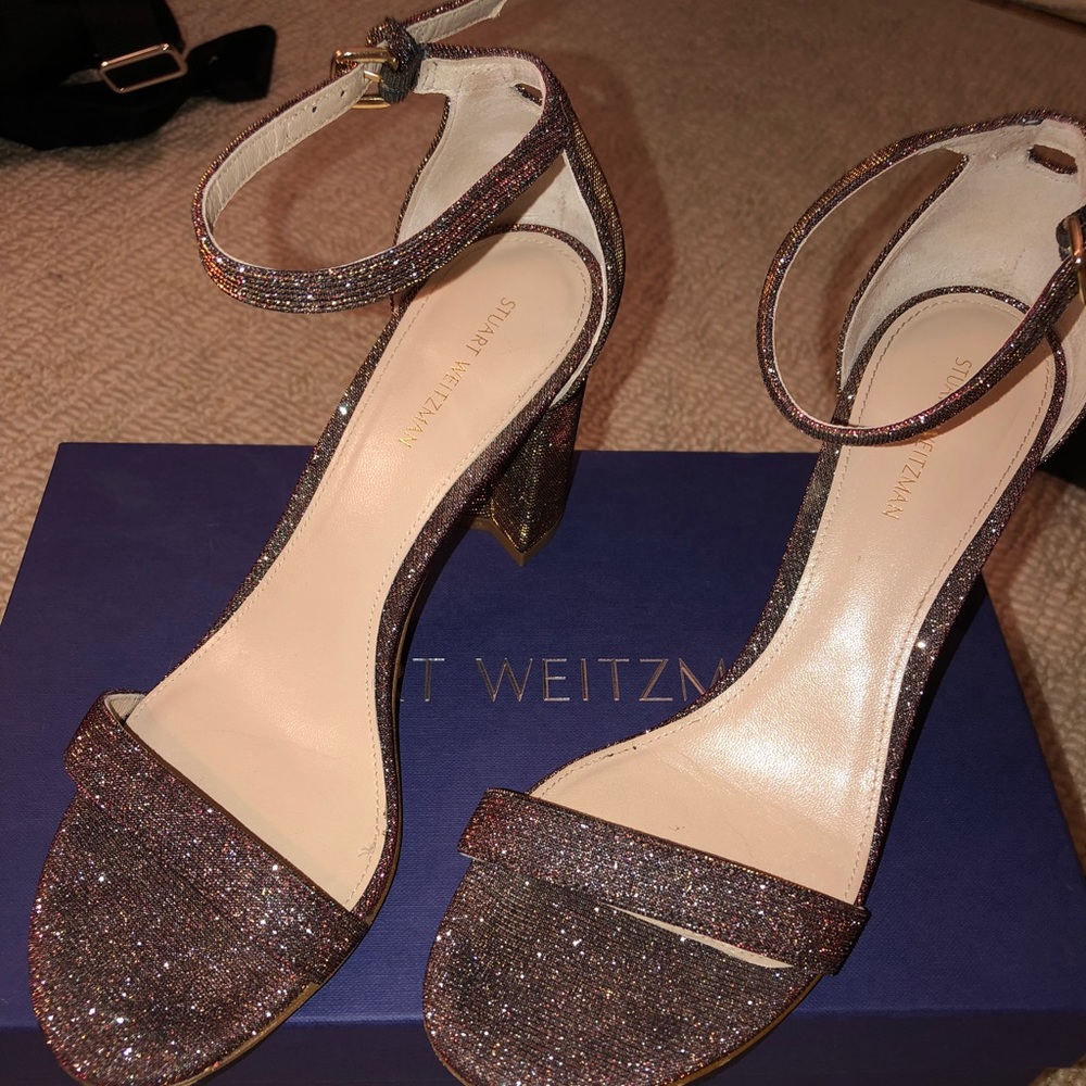 Stuart Weitzman Metallic Nearly Nude Heels